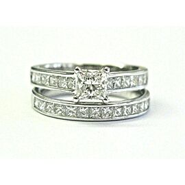 Princess Cut Diamond Engagement Set Platinum