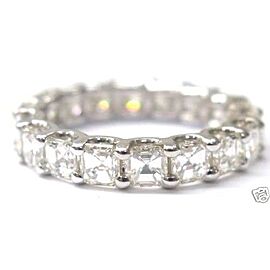 Asscher Cut NATURAL Diamond Eternity Band 3.60Ct SOLID White Gold 14KT Sz4.5