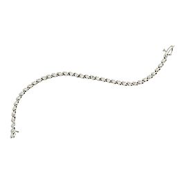 14K White Gold & 3.03ct. Diamond Swirl Tennis Bracelet