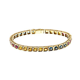 14K Yellow Gold with 10.88ct Ruby & Sapphire Bracelet