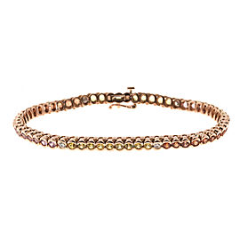 14K Rose Gold 5.50ct Multi Color Sapphire and Diamond Hinged Link Bracelet