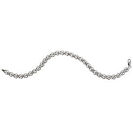 10K White Gold & 0.50ct. Diamond Open Heart Hinged Link Bracelet