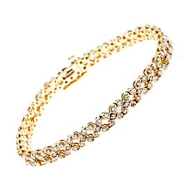 14K Yellow Gold & 3.00ct. Diamond Star Hinged Link Bracelet