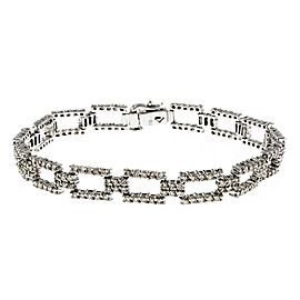 14K White Gold & 2ct. Diamond Link Bracelet