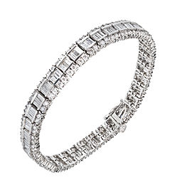 14K White Gold with Diamond Bracelet