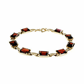 14K Yellow Gold with Rhodalite Garnet Bracelet