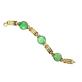 14K Green Gold with Jadeite Jade Gold Bracelet