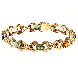 14K Rose and Green Gold with Multi Stone Bracelet