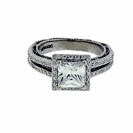 Verragio 18k gold halo diamond engagement ring fits 1ct princess cut