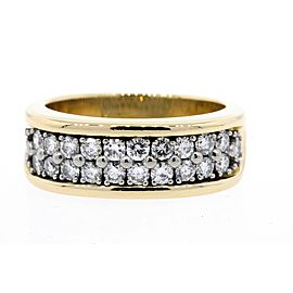 Gubelin Diamond Band Ring .66ct FG VS Pave 2 Row 18k Yellow Gold size 6.5