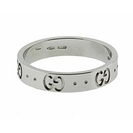 Gucci Icon Thin Band Ring In 18 Karat White Gold