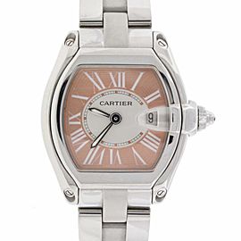 Cartier Roadster Coral Dial Limited Edition Steel Ladies Watch