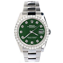 Rolex Datejust Diamond Bezel/Forest Green Diamond Dial Watch