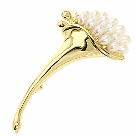 TASAKI 18k Yellow Gold Pearl Diamond Brooch LXGQJ-1219