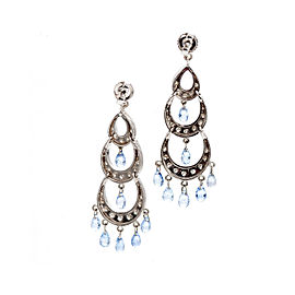 18K White Gold with Lavender Sapphire & 1.00ct Diamond Chandelier Earrings