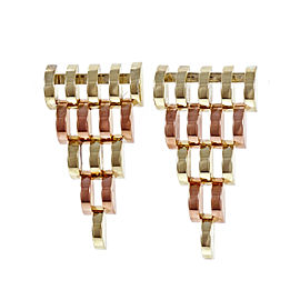 14K Pink and Yellow Gold Pierced Earrings