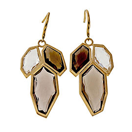 18K Yellow Gold Smoky Quartz Earrings