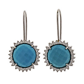 Piero Milano 18K White Gold Turquoise & Diamond Earrings