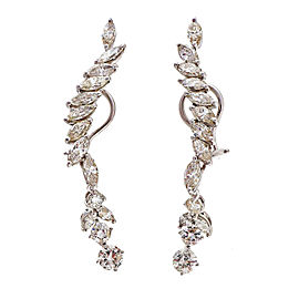 14K White Gold 5.50ct Diamond Dangle Earrings