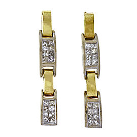 14K Yellow & White Gold with 1.20ct Diamond Dangle Earrings