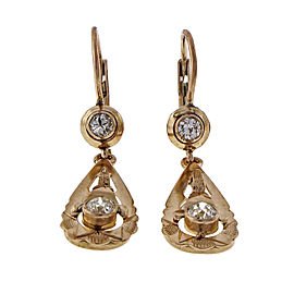 10K Rose Gold & 0.54ct Diamonds Dangle Earrings