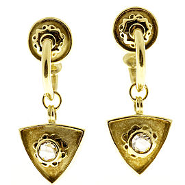 18K Yellow Gold Brown Diamond Dangle Earrings