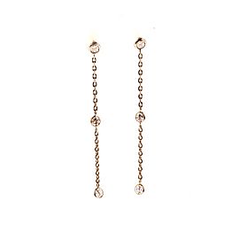 14K Yellow Gold 0.75ct Diamond Dangle Pierced Earrings