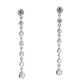 14K White Gold with 1.50ct Diamond Dangle Pierced Earrings