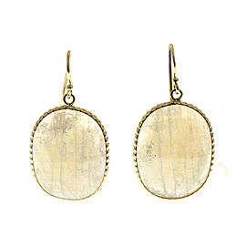 14K Yellow Gold with 10.00ct. Rainbow Moonstones Dangle Earrings