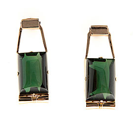 14K Yellow Gold 24.00ct Green Tourmaline Earrings