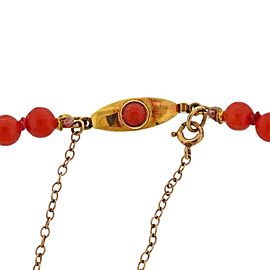 Antique Gold Coral Bead Necklace