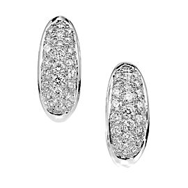 18K White Gold 2.00ct Diamond Hoop Earrings