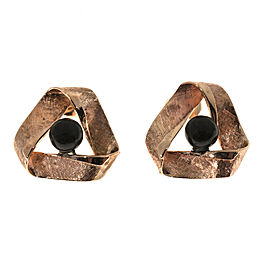 Vintage 14K Yellow Gold with Black Onyx Earrings