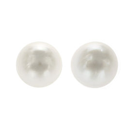 14K White Gold South Sea White Cultured Pearl Earrings