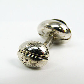 Hermes 925 Silver Onyx Backing Cufflinks LXGoodsLE-569