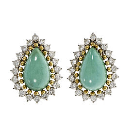 14K & 18K Yellow & White Gold Turquoise Diamond Earrings