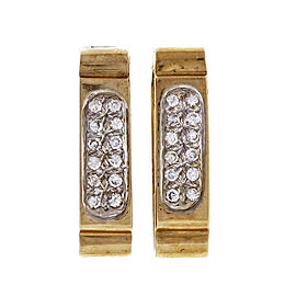 14K Yellow Gold 0.72ct Diamond Hinged Hoop Earrings