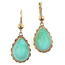 14K Rose Gold 6.50ct Turquoise Earrings