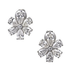 Platinum 6.70ct Diamond Cluster Earrings