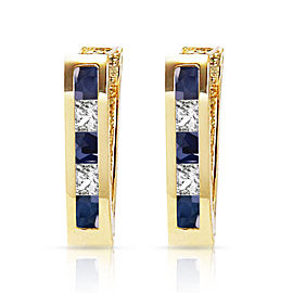 1.26 CTW 14K Solid Gold Rhea Sapphire White Topaz Earrings