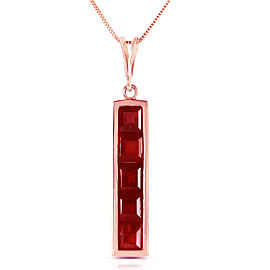 14K Solid Rose Gold Necklace with Natural Ruby