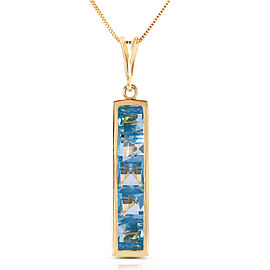 2.25 CTW 14K Solid Gold Unbound Blue Topaz Necklace