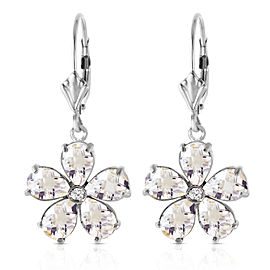 4.43 CTW 14K Solid White Gold Share Your Story White Topaz Diamond Earrings