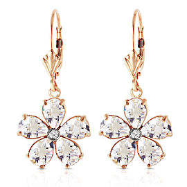 4.43 CTW 14K Solid Gold Zahra White Topaz Diamond Earrings