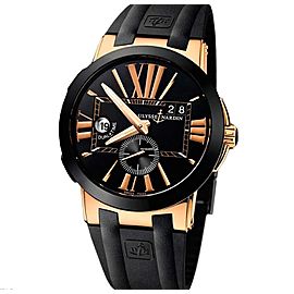 Ulysse Nardin Executive Dual Time Black Rose Gold 18 K Men`s Watch