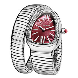 Bulgari Serpenti Steel Diamonds Tubogas Quartz Ladies Watch SP35C7SDS.1T