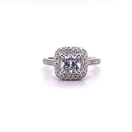 2 Carat Princess Cut Lab Grown Diamond Engagement Ring Halo IGI Certified