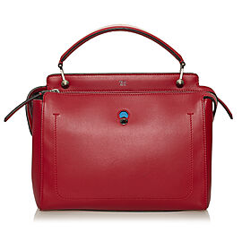 Fendi Large DotCom Leather Satchel