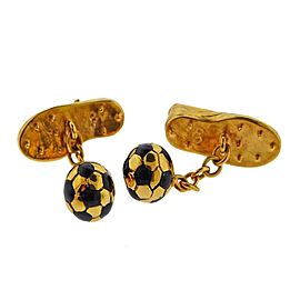 Links of London Gold Soccer Ball Sneakers Cufflinks