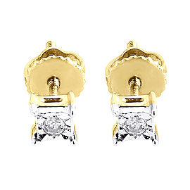 10K Yellow Gold & 0.05 ct Diamond Fashion Studs Earrings